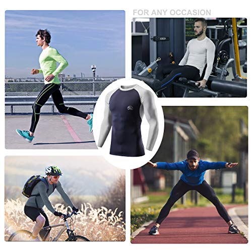 image for MEETWEE Men's Compression Shirts, Cool Dry Long Sleeve Underwear Top f
