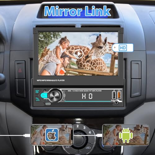 Radio para auto con pantalla táctil desplegable de 7 pulgadas miniatura 3