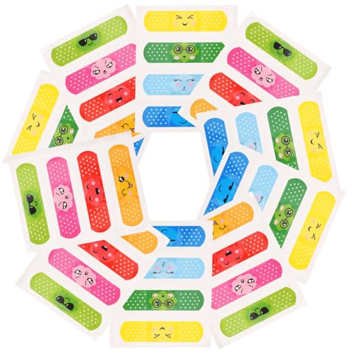 TEHAUX Apósito Adhesivo Infantil y Transpirable Diseño de Dibujos Animados 40 Unidades Elásticas y Portátiles para Cuidado de Heridas Casa y Viajes