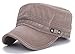 ChezAbbey Unisex Fitted Flat Top Cap Solid Brim Army Cadet Style Military Hat with Adjustable Strap