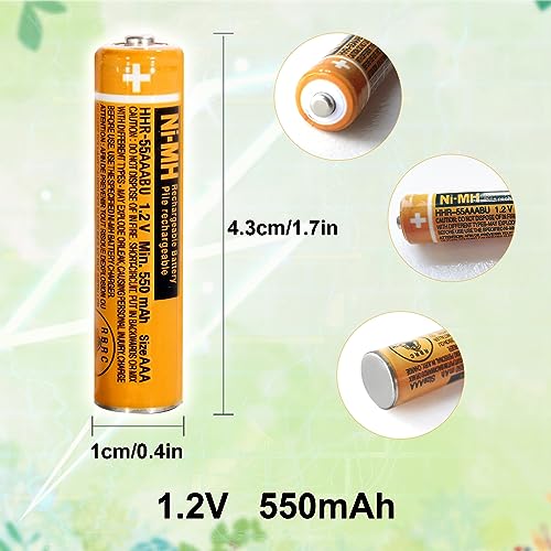 4 pacotes de baterias recarregáveis NI-MH AAA para Panasonic, 1.2v 550mah HHR-55AAABU Baterias AAA p