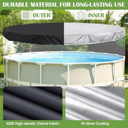 Cobertor redondo para piscina 18ft resistente e impermeable miniatura 3