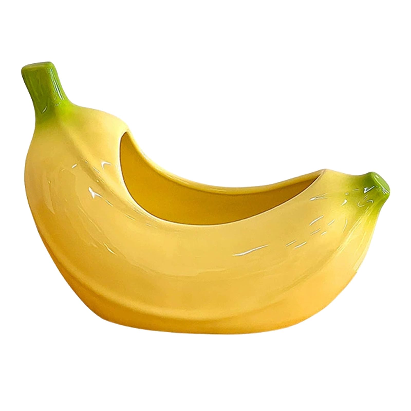Bol decorativo con forma de plátano - Bol de cerámica para guardar llaves, ideal para la entrada o la mesa de centro - Plato decorativo para dulces - Pequeño y divertido soporte para joyas o