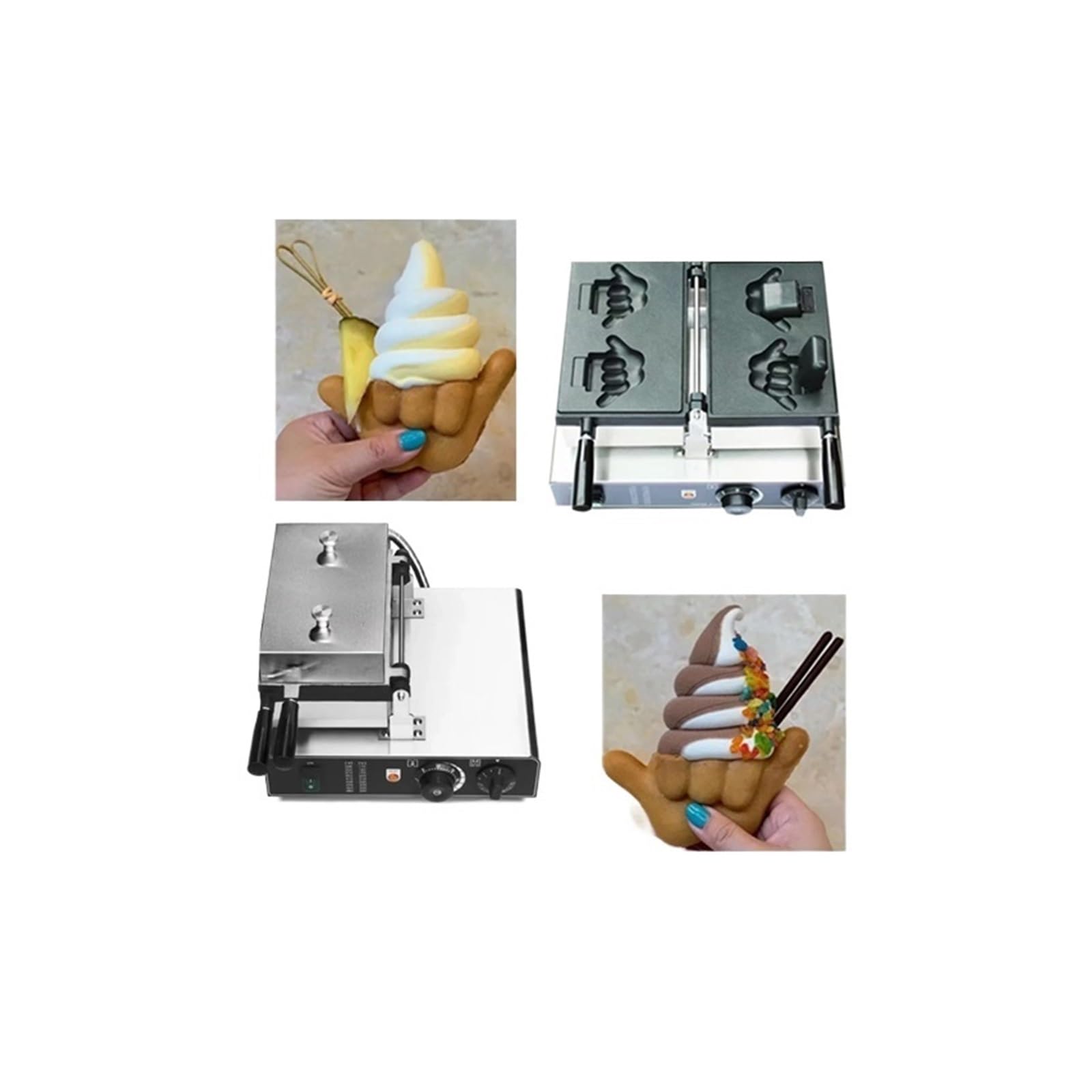 Machine À Gaufres For Cafés Et Boutiques, Fabrication De Whip, Gaufrier Taiyaki, Équipement Cuisine For Snacks Hawaïens Chauffage Uniforme Et Rapide
