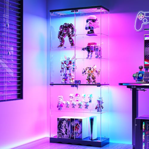 7-Tier RGB Glass Display Cabinet