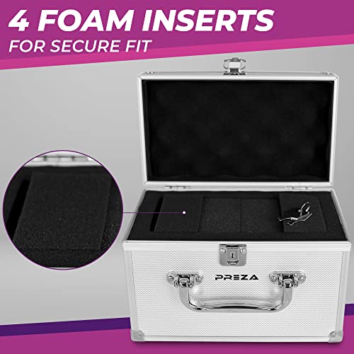 Preza Trading Card Case - Small And Compact Graded Card Storage Box Display For Sports Card Collection Compatible With Psa And Bgs (Silver) #TOP4