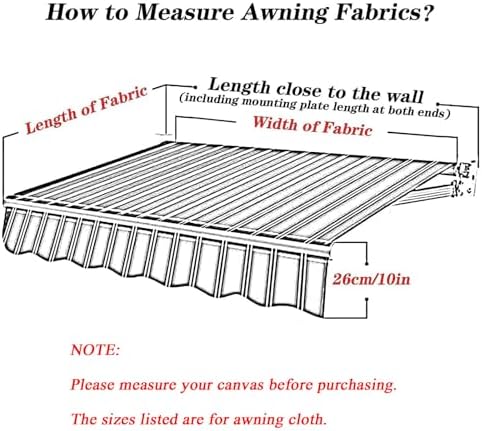 Retractable Garden Canopy 4X UV Protection Waterproof Replacement Fabric for Gazebo Sunshade for Patio and Balcony (Size: 5x2m Color: Gray)