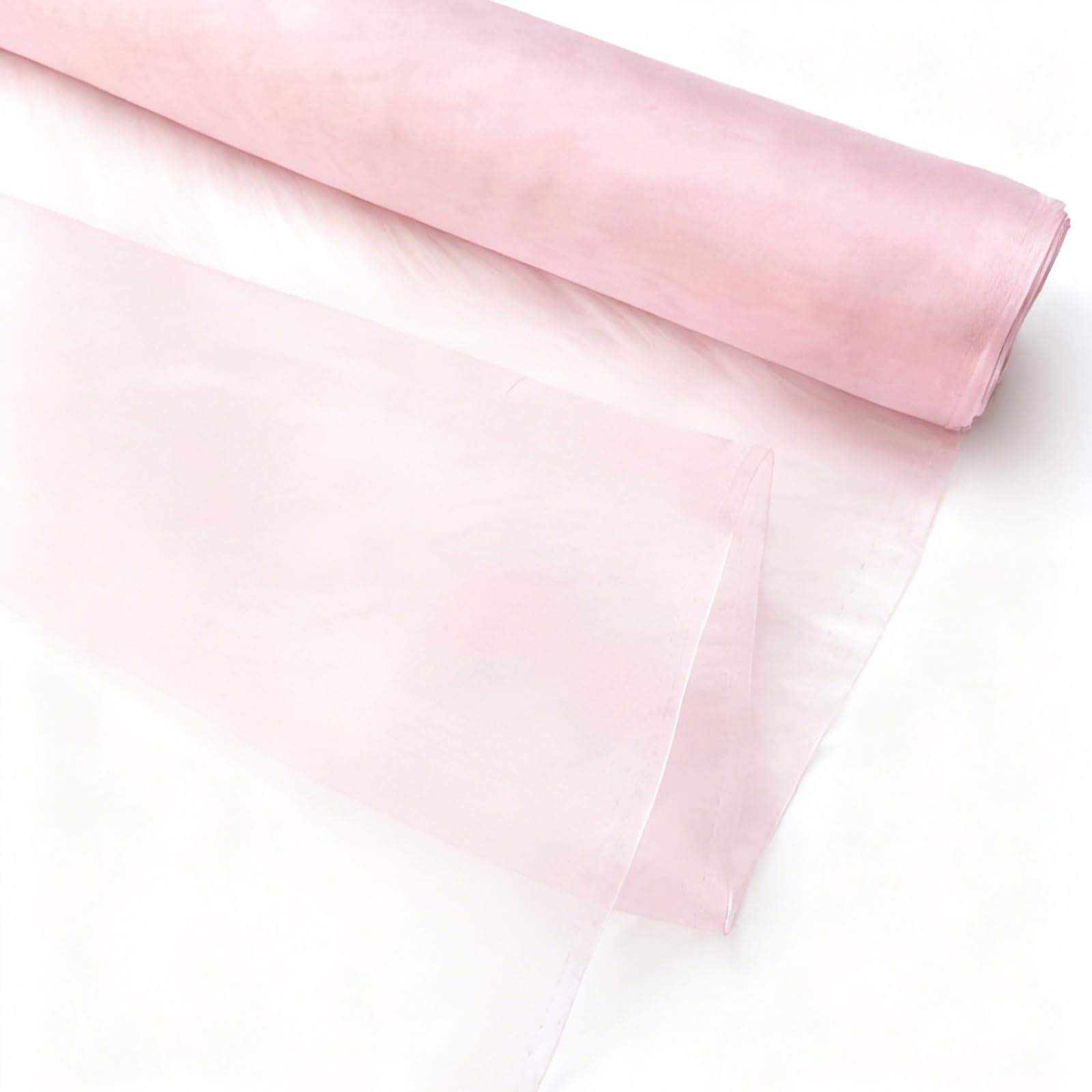 Byitre 6 Momme 100% Pure Mulberry Silk Organza Fabric - 55 Inch Wide, by 1 Yard, Semi-Transparent, Crisp & Lightweight Sheer Textile for Wedding Dresses, Decorations, Sewing and Craft(Pink)