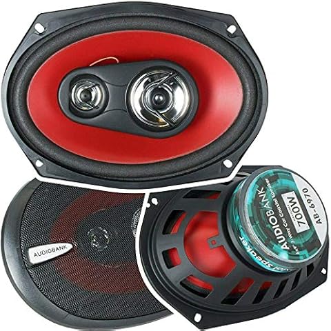 Audiobank 2 6x9 700 Watt 3-Way Red Car Audio Stereo Coaxial Speakers - AB6970 Cover