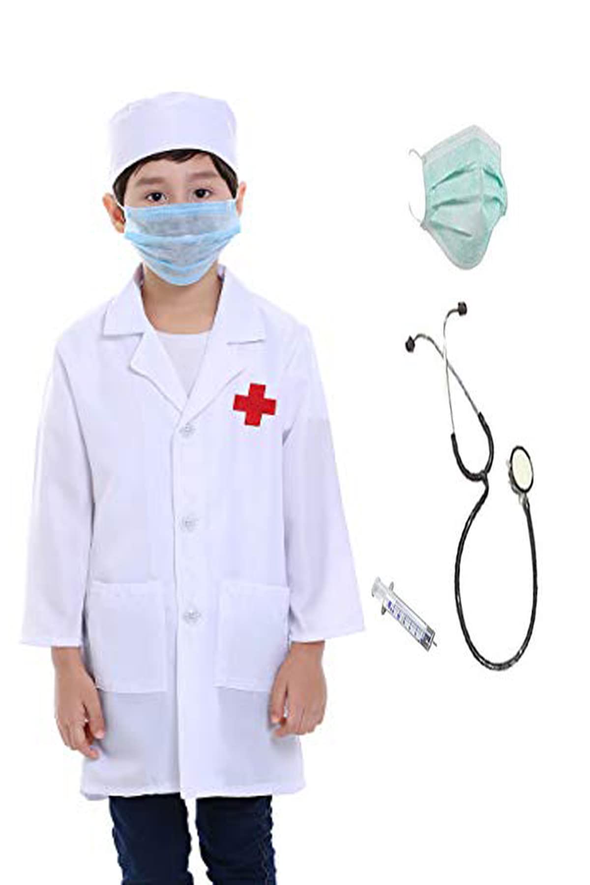 MODERNAZ Cotton (White Full Sleeves Doctor Coat/Lab Coat With All Accessories (2-3Years)(9-10 Years) (3-4 Years) (B09T3H9DCC) Amazon Price History, Amazon Price Tracker