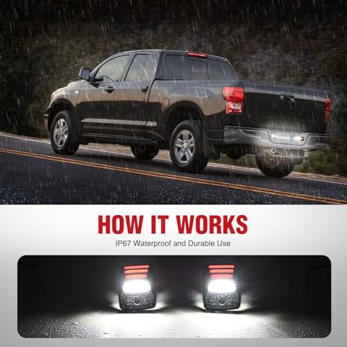 Image of Nilight License Plate Lights Compatible with 2005 2006 2007 2008 2009 2010 2011 2012 2013 2014 2015 Toyota Tacoma 2000-2013 Tundra Red Triple OLED Tube 6000K White 2PCS Pack | for 2005 2006 2007 2008 2009 2010 2011 2012 2013 2014 2015 Toyota Tacoma 2000-2013 Tundra Red Triple OLED Tube 6000K White