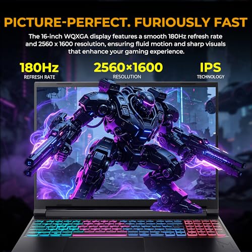 Image of Acer Nitro V 16S AI Gaming Laptop, 16 inch WQXGA 180Hz IPS Display, AMD Ryzen 7 260, NVIDIA GeForce RTX 5070, 64GB DDR5, 3TB Storage (2TB SSD&1TB Docking), Backlit Keyboard, Wi-Fi 6, Win 11 Pro, Black