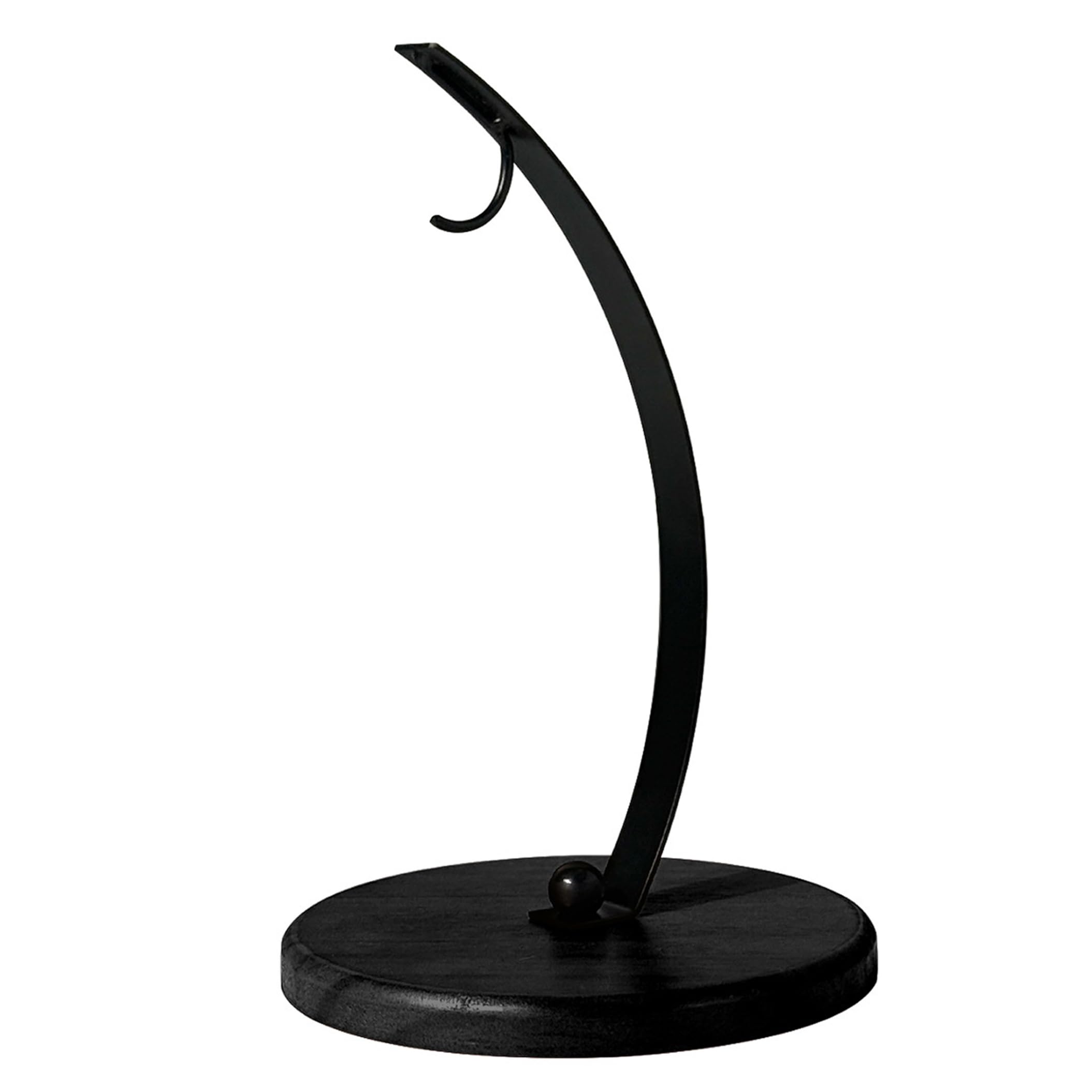 Perodlly Banana Hook, Metal Banana Hanger With Wooden Base, Space-saving Holder Stand For Kitchen Countertop, Black.