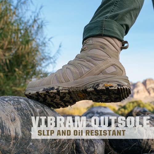 Image of Waterproof Tactical Boots Men, Breathable Outdoor Lightweight Military Hiking Work Boots for men