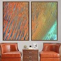 2 Piece Framed Canvas Wall Art Natural Abstract Canvas Prints Home Artwork Decoration for Living Room,Bedroom - 16