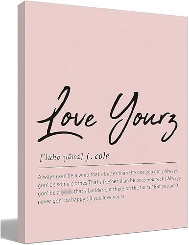 BIWSHA Lienzo decorativo para pared con texto en inglés "Love Yourz" con texto en inglés "Love Yourz" con texto en inglés "Love Yourz" (11 x 14