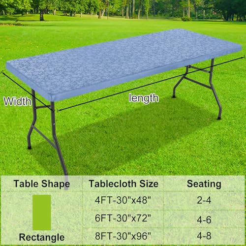 Image of Smiry Heavy Duty Vinyl Fitted Tablecloths for 6 Foot Rectangle Tables