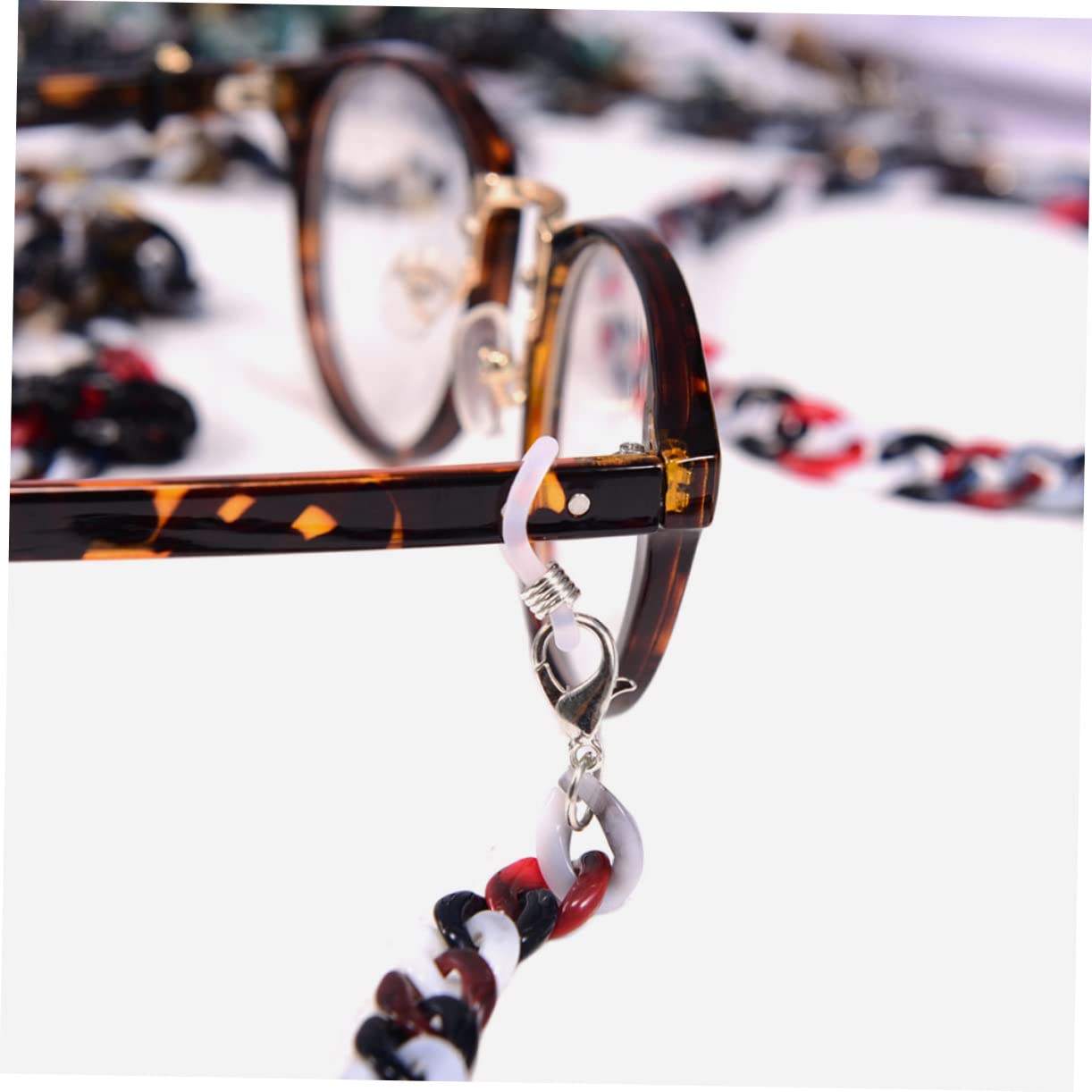 Veemoon Cadena Ajustable Para Gafas De Sol Soporte Para Gafas De Diseñador Para Mujer Cordón Para Gafas Correa Para Gafas De Sol Cadena De Sujeción Azul Cuello Múltiple Acrílico