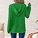Waffle Knit Tops for Women Long Sleeve Women's Oversized Pullover Hoodie Fall Hoodies Fashion 2025 Trendy, with Hood V Neck Loose Fit Hooded Sweatshirts Outfits Green XL