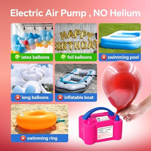 Electric Balloon Pump,110V 600W Portable Dual Nozzles Balloon Pump,Air Pump Balloon Blower for Party Decorations with Tying Tool — view 2