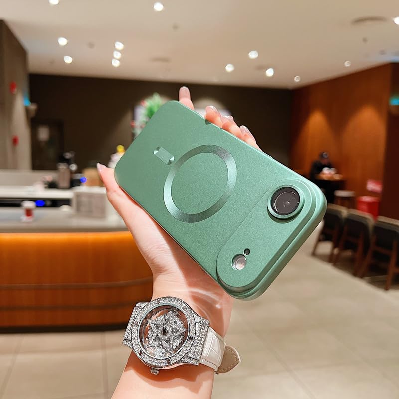 Image of LuxuryKase Premium MagSafe Case for iPhone Air | Shockproof & Anti-Scratch Cover | Soft Silicone with Wireless Charging | Camera Lens Guard - Green