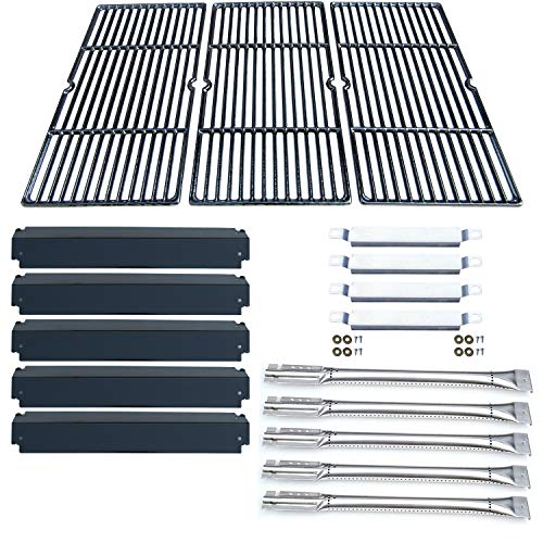 cast iron heat plate grill - Direct Store Parts Kit DG184 Replacement for Charbroil Commercial 463268806 Gas Grill Repair Kit (SS Burner + SS Carry-Over Tubes + Porcelain Steel Heat Plate + Porcelain Cast Iron Cooking Grid)