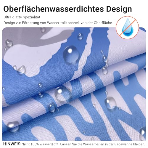 Lerores Shower Curtain 120 x 200 cm, Underwater Algae Anti-Mould Textile, Weighted Hem, Water-Repellent - Image 2