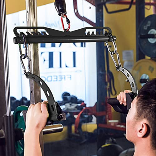 Image of Adjustable Lat Pull down Bar, Cable Machine Attachments for Gym, Home Gym Fitness T-bar Row Pulldown Attachments, Lat Pull Down Machine Wide Grip Neutral Grip Handle