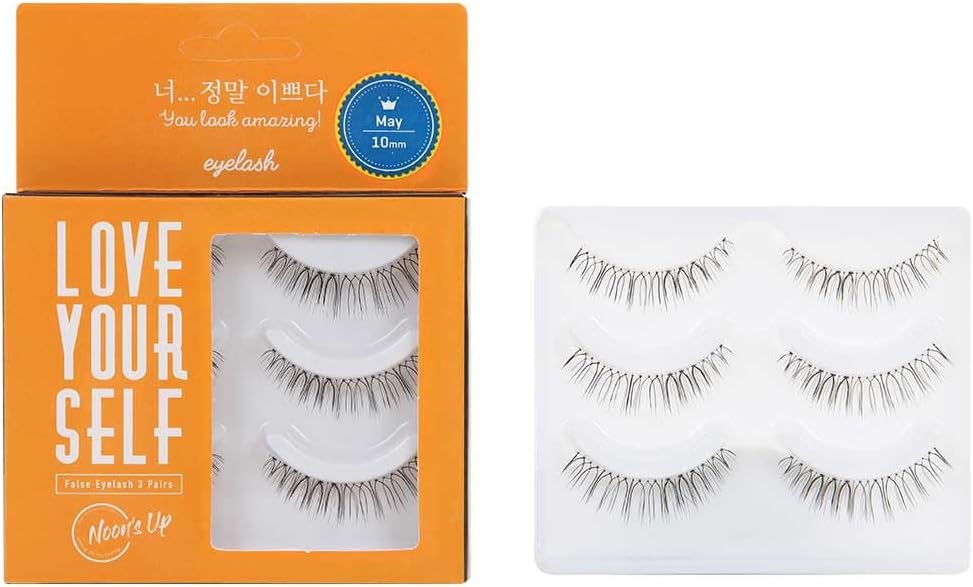 [NOON’S UP LOVE YOURSELF False Eyelash 3 Pairs] – Eyelash, Fake Eyelash, Eye Lashes, Eyebrow growth, Dramatic Lashes, Lashes with Glue (MAY)