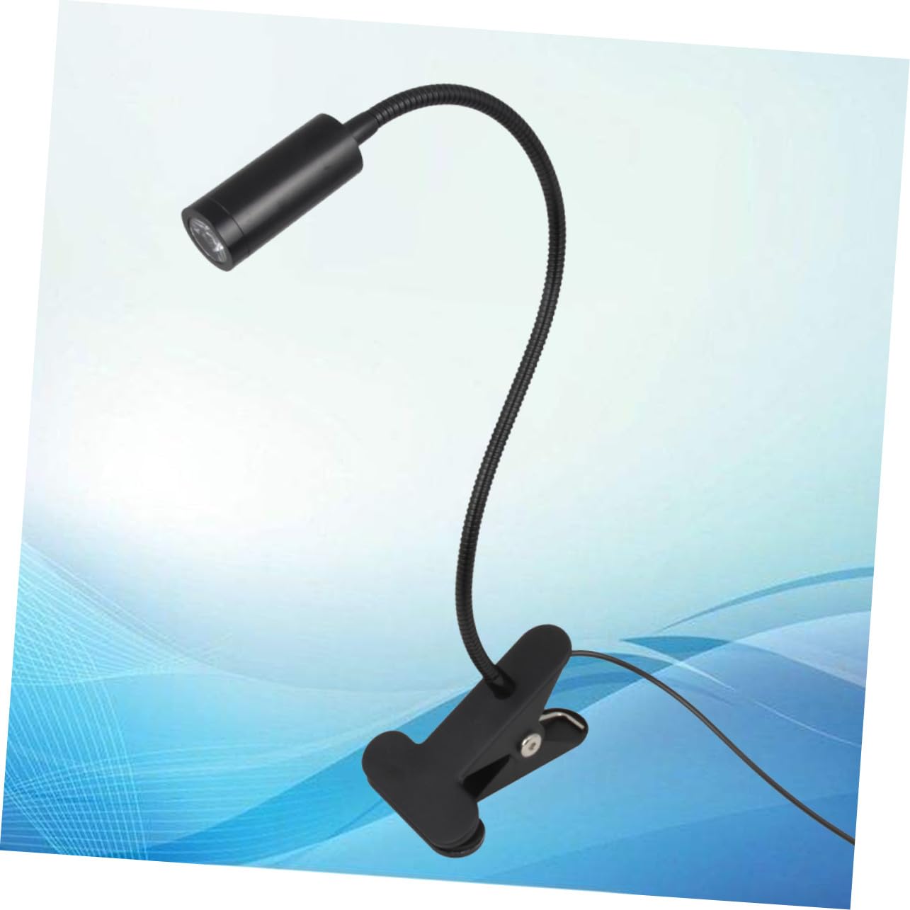 LED Leselampe 3w mit Klemme und Flexiblem Schwanenhals, Schwarz