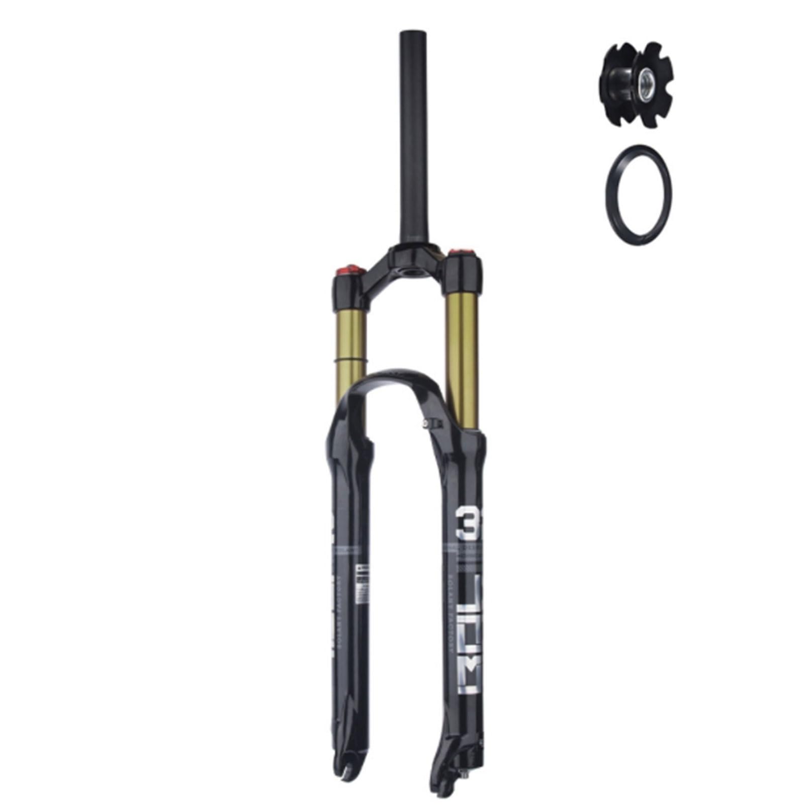 HOMSXPAC 120mm Travel Air, 26/27.5/29er Bicycle Shock Absorber Forks QR 9mm Disc Brake for 1.25-2.4in Tires Mountain Bike