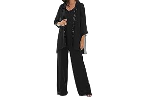 3 Pc Mother of The Bride Dresses Pantsuits for Weddings