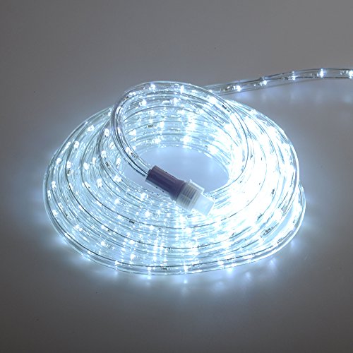 24Ft LED Rope Lights Heavy Duty Super Bright White-Custom Cut & Expandable 2-Wire 120V UL Listed,Perfect for Roofline, Garden, Backyard, Pathway, Patio, Tree Trunks Indoor & Outdoor Decoration