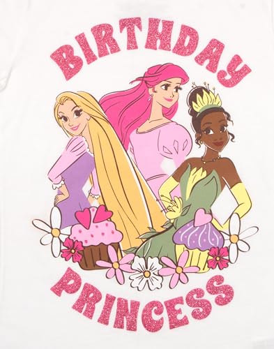 Disney Princesses Minnie Mouse Lilo & Stitch Birthday Girl Short Sleeve T-Shirt, Girls Short Sleeve Tee for Birthday Parties3