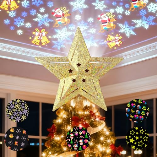 Christbaumspitze, Weihnachtsbaumspitze Stern mit Rotierenden Projektor...