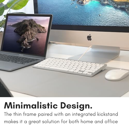Macally Small USB C Keyboard - Plug & Play Compatible Wired Apple Keyboard for Mac mini, MacBook Pro/Air, iMac, iPad, Windows, Chromebook with USBC Port - Compact & Mini USB Type C - Silver