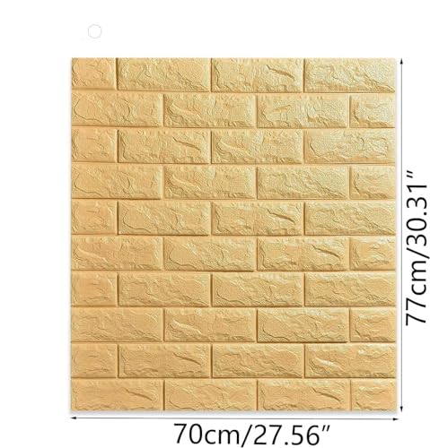 Image of TEKCOOL Self-Adhesive Waterproof PE Foam 3D Wall Panels Wallpaper Sticker for Bathroom, Living Room, and Home Decoration (70 x 77cm, Appx. 5.8Sq Feet)-20 Piece'
