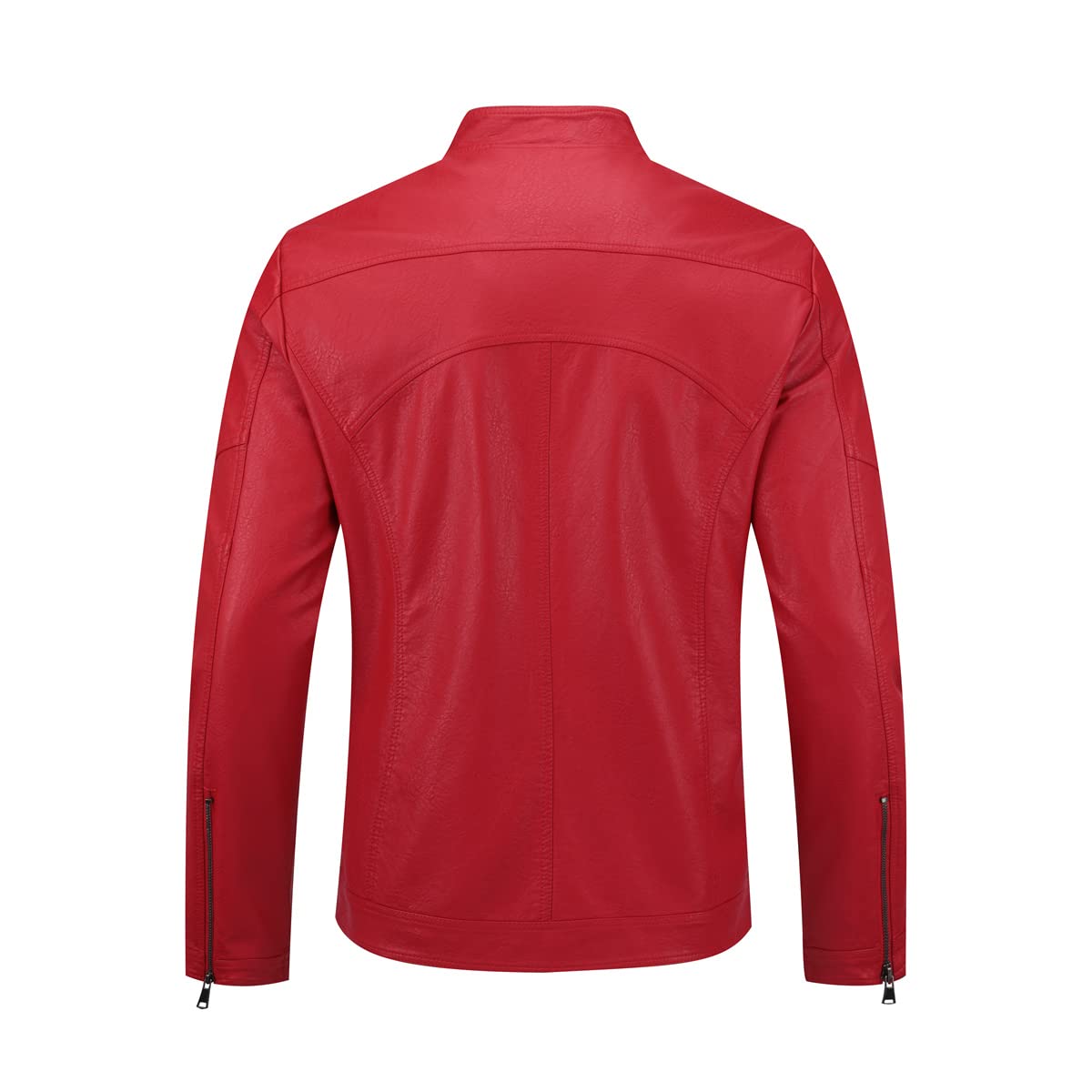 Sliktaa - Chaqueta de cuero sintético para hombre, ecológica, de invierno, de cuello alto, de entretiempo, acolchada, tipo motero, piloto, con cremallera, informal, moderna, clásica