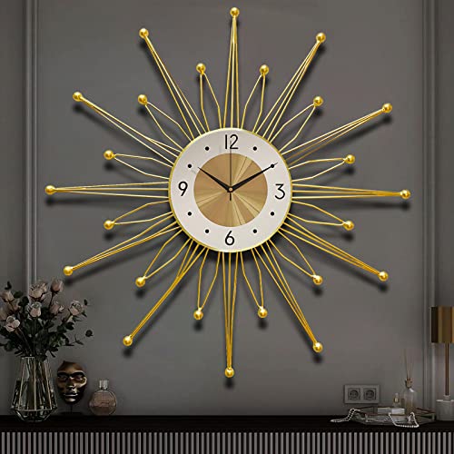 Mid Century Modern Clock 20 Inch Metal Wall Clocks Battery Operated Silent Art Kitchen For Living Room Decor #TOP20