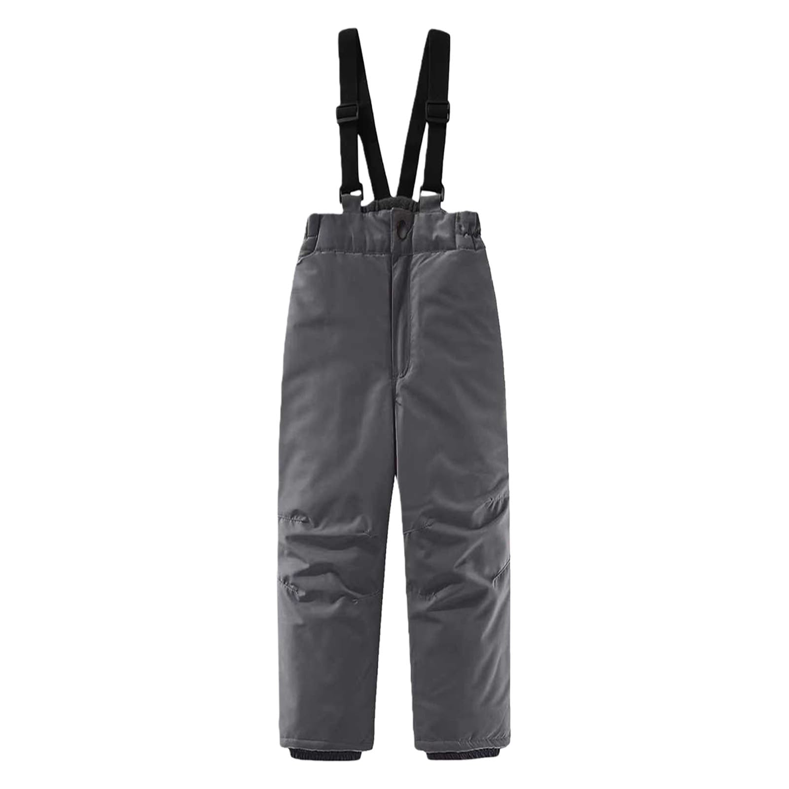 Pantaloni da sci per bambini, invernali, per ragazzi e ragazze, imbottiti, impermeabili, caldi, con chiusura lampo e spalline regolabili per lo sci