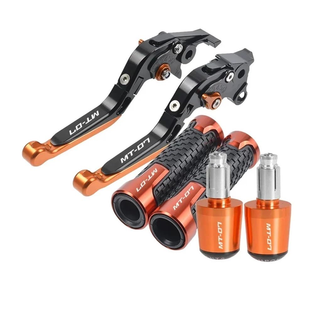 XVAsdgAER Motorcycle Brake Clutch Levers Handlebar Grip for Ya&maha MT-07 FZ-07 2014-2019(Orange)