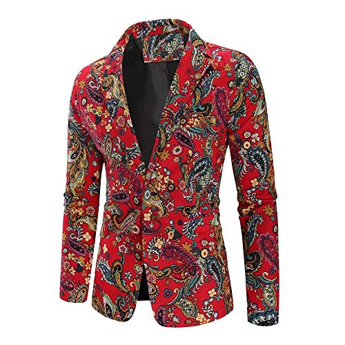 KISSQIQI Men's Print Floral Suit Casual Slim Fit Luxury Dress Blazer Jacket Party Coats2
