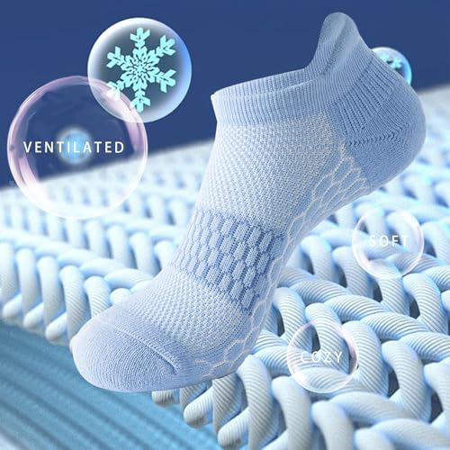 Image of Ankle Running Socks For Women, Athletic Wicking Thick Cushioned Low Cut With Tab Casual Sports Socks