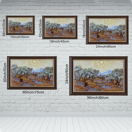 Impression sur toile d'oliviers Van Gogh cadre déco petit mur