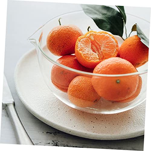 Tazones de vidrio resistentes al calor con pico y tapa, 2 piezas miniatura 7