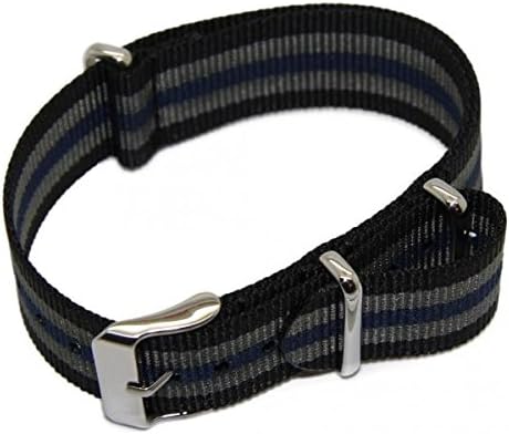 NATO Watch Strap (20mm) with Stainless Steel Buckle/Extra Long 283mm XL 20.5