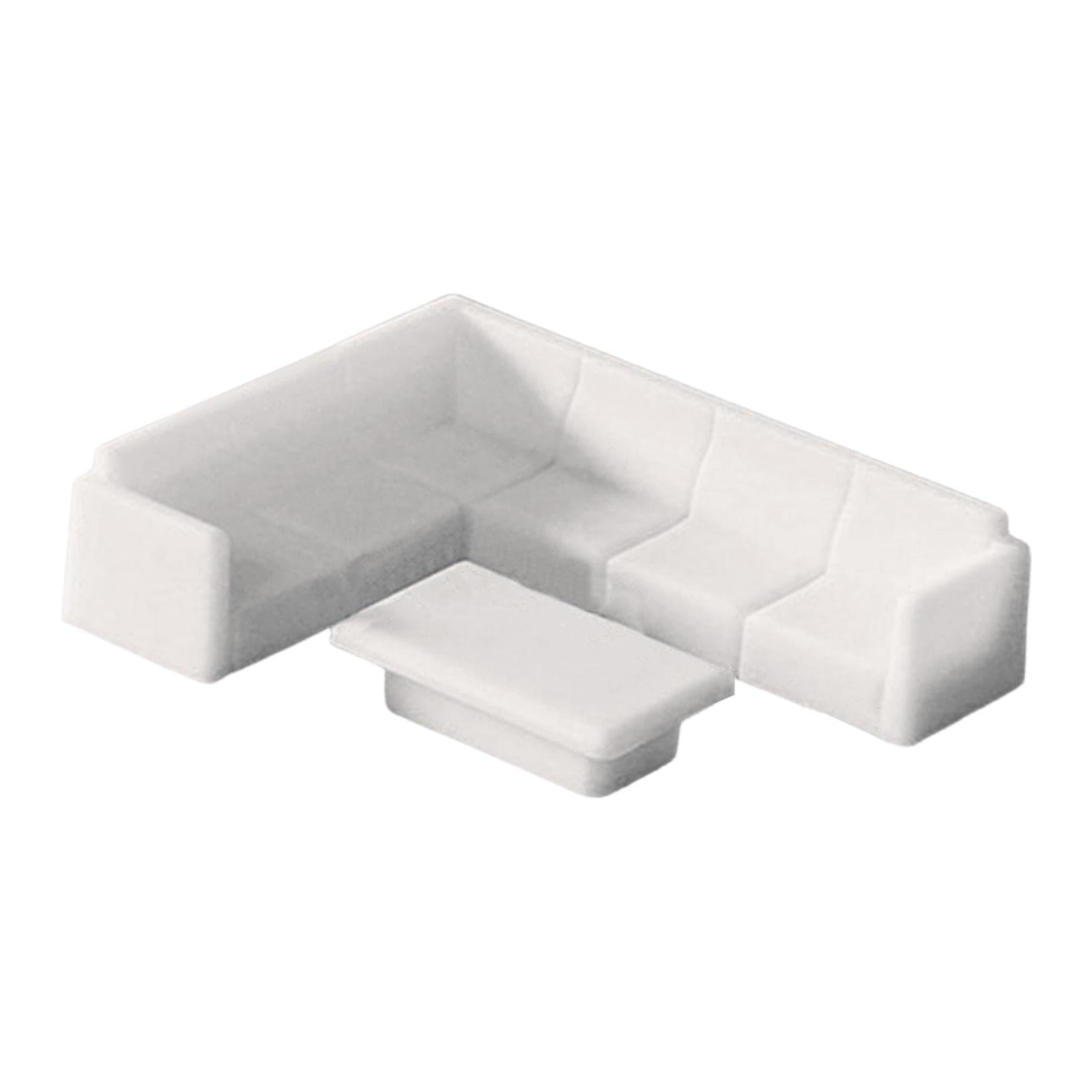 MagiDeal 1/50 Dollhouse Miniature Sofa Set Realistic Scene Accessory Tiny Mini for Architecture Micro Landscape Railway Scenery Decor, Style A