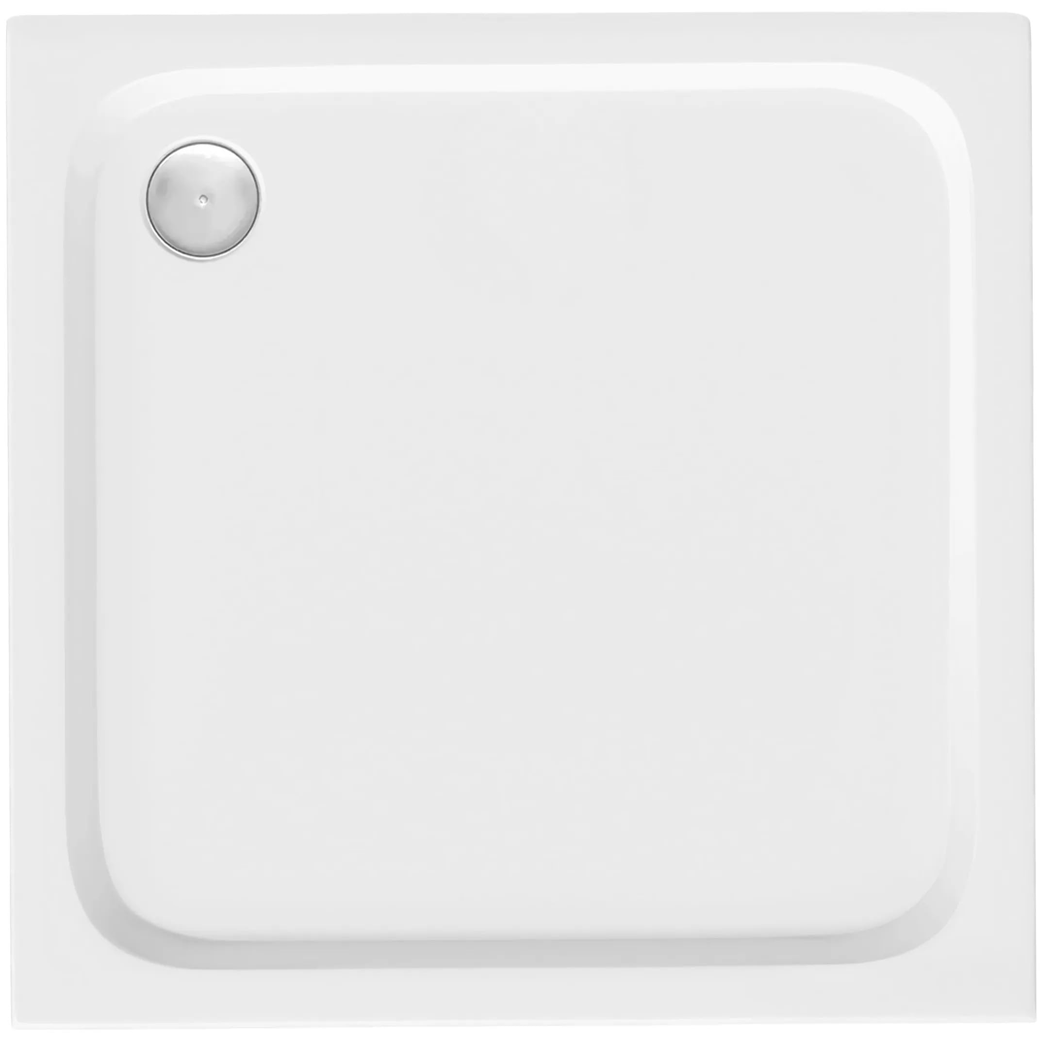 Rea - Brodzik Prysznicowy Akrylowy Belmond Biały 80X80 80x80 syfon miedź sczotkowana - 80 x 80 x 5 cm
