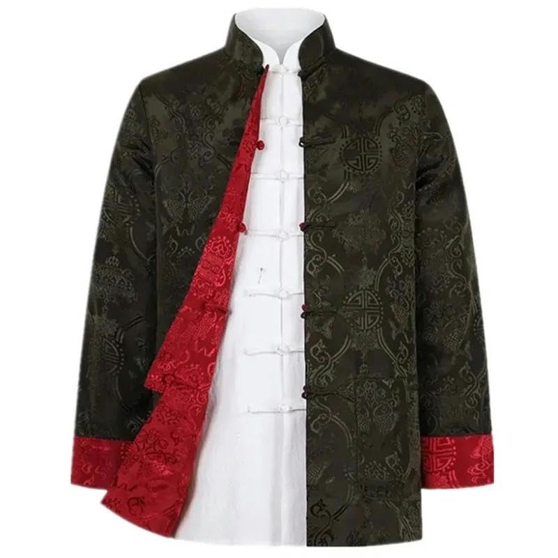 Tang Suit Hanfu Men Silk Coats Chinois Retro Tops Chinese Style Reversible Jackets Chinese Traditional Top for Male2