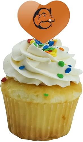 Miniatura 5 de Campbell University Secondary Logo Heart Love Cupcake Picks Toppers Decoration Set of 6